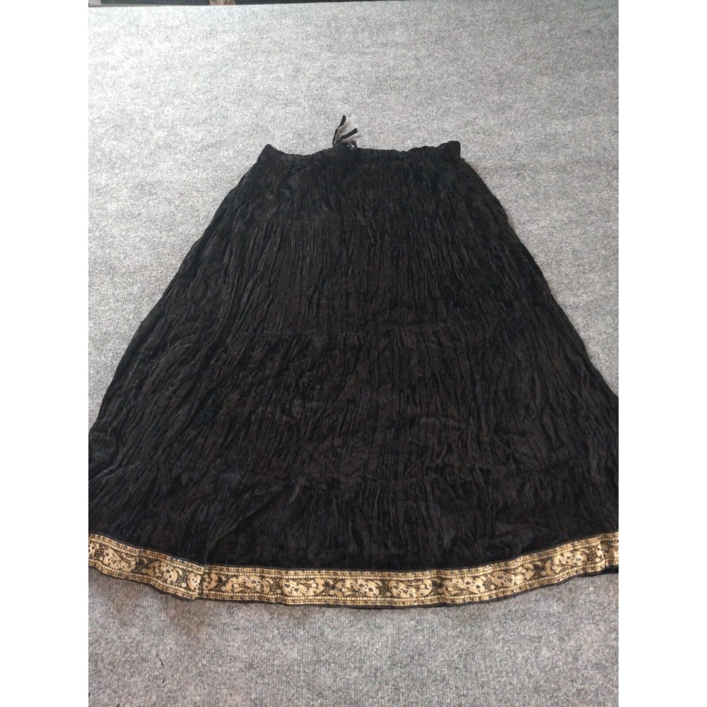 PETALS India Arts Black Women's Skirt (100% Viscose ) Free Size